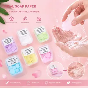 400 Petal Soap Sheets, Portable & Dissolvable Hand Wash Paper, Clean, 4-Box Set for Flower-Shaped Disposable Scented, Subtle Scent Soap, Floral Soap Flakes, Portable Lightweight Hand Soap for Indoor/Outdoor Travel, Camping, Hiking & Back to School Gifts