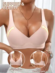 Women's Jelly Wire-Free Push-Up Bra, Ultra Soft Seamless Adjustable Chic Design, Suitable for Gym, Home, Travel, Daily Wear, Sizes S-Xxxl