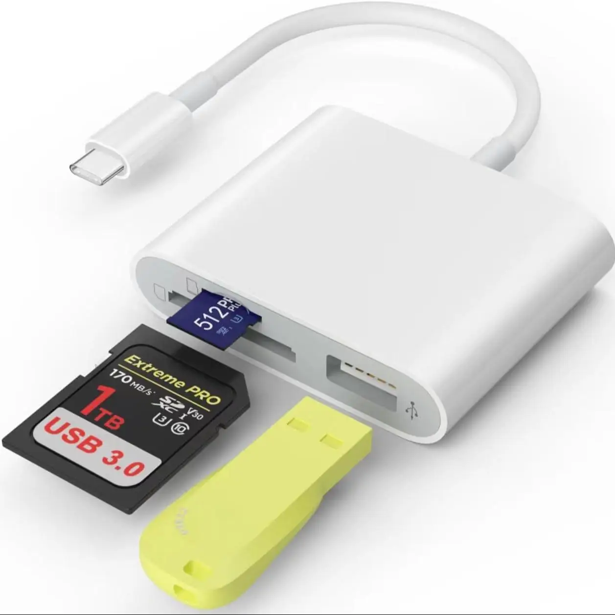 USB C SD Card Reader, USB 3.0 High Speed to SD/Micro SD Card Adapter, Memory Card Reader with SD Micro SD USB 3 Port for iPhone 15 Pro Max iPad Pro