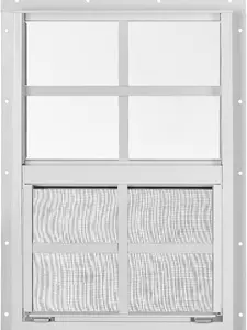 Shed Window 1 Pack, 14'' x 21'' Small Sliding Windows with Aluminum Alloy Frame, Tempered Glass & Fiberglass Screen for Shed, Chicken Coop, Household, Easy Installation