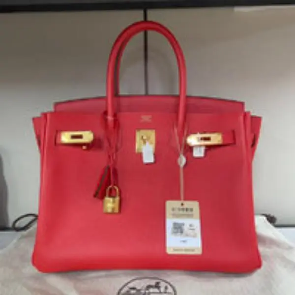 Pre-owned HERMÈS Tomato Red Birkin 30 Handbag with Gold Hardware sz3022605050812