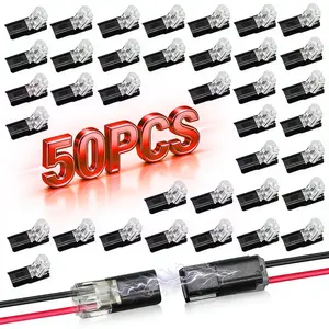 50-Pack Quick-Clip Fasteners – Multi-Purpose Snap-On Blocks for DIY Crafts, Low-Voltage Models & Home Decor, Tool-Free Plastic Connectors Wire Plugs Wire Ferrules