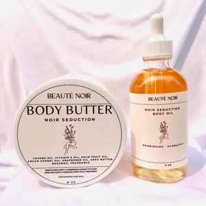 Noir Seduction Body Butter & Oil Bundle - Nourishing Hydrating Formula with Jojoba Oil Vitamin E Palm Fruit Oil Argan Oil