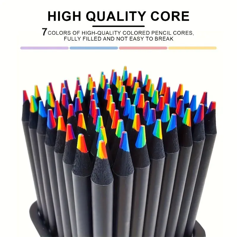 36pcs/tube Colored Pencils -7 Rich Colors, 1 Lead, Perfect for Drawing, Doodling Sketching, Coloring, DlY Art Creation - High Quality Mid-point Drawing Tool Not Sharpened
