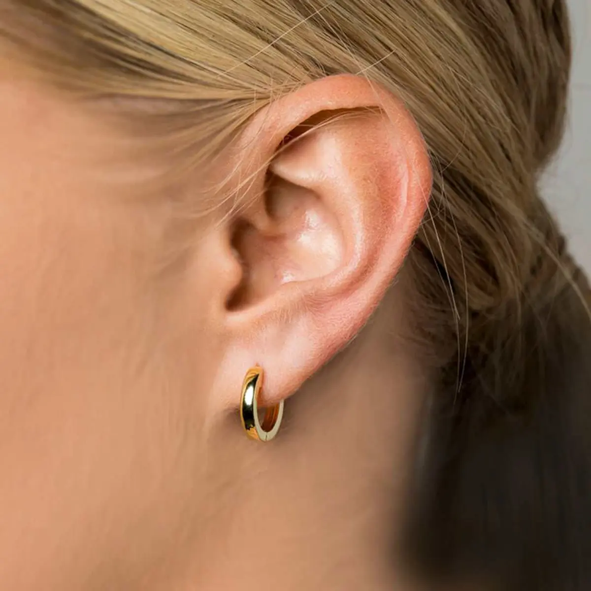 GLD Polished Round Huggie Earrings in Yellow Gold - Perfect Gift