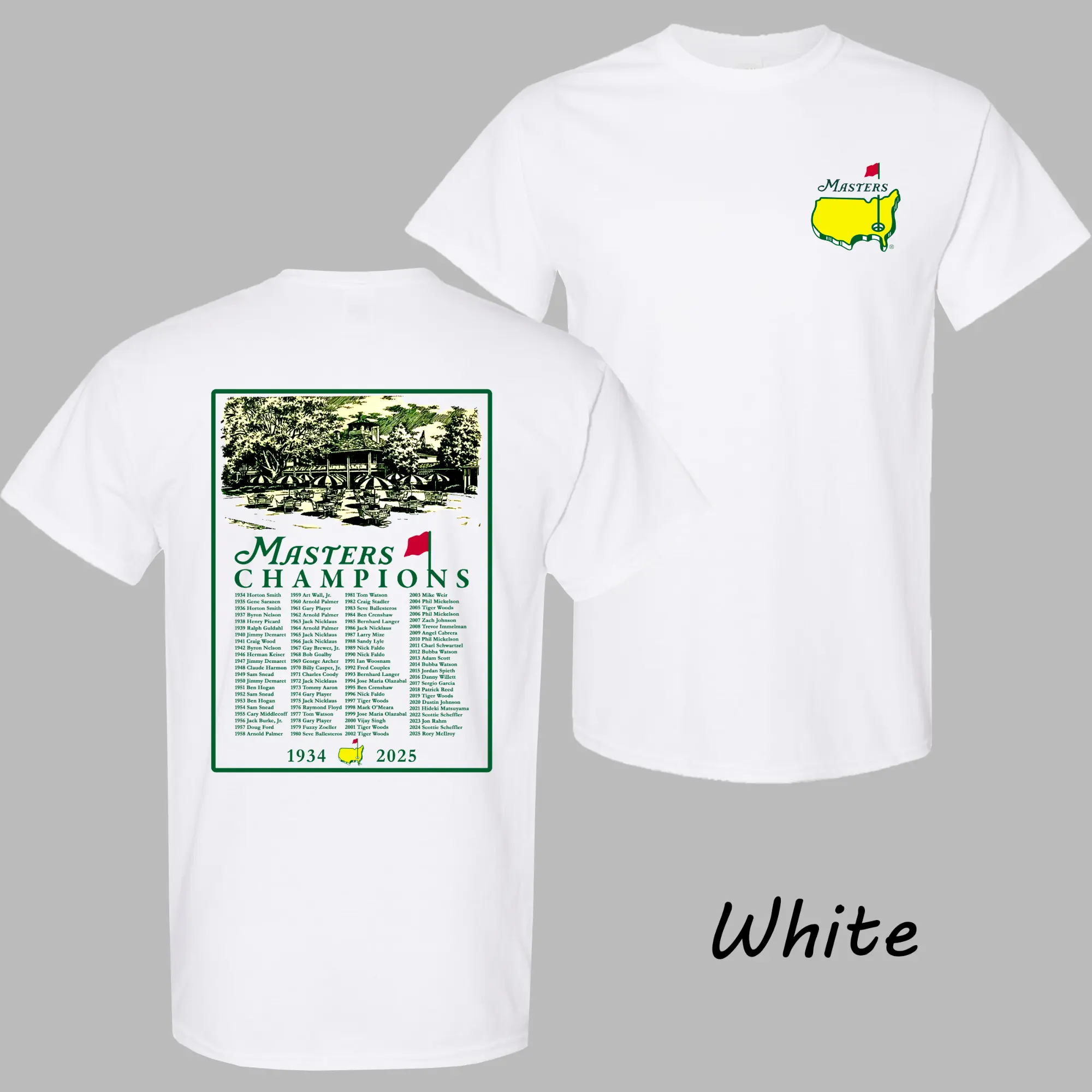 Masters Champions History Shirt For Men For Women, Golf Tournament Winners Graphic Shirt, Unisex Cotton Apparel, Collector Edition Top