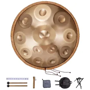 VEVOR Handpan Drum,  , 22 in & 12 Notes, D Minor Hand Drum, Hand Pan Drum Instrument with Mallets, 440Hz Handpan Stand & Carry Bag, Steel Healing Sound Drum, Percussion Instruments for Adults Beginners