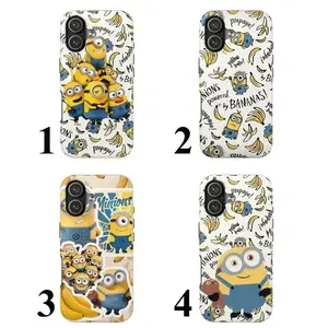 4 Styles Minions Banana Lovers Phone Case For iPhone 17 16 15 14 13 12 11 XS and Samsung S25 S24 S23 S22 S21 AVF