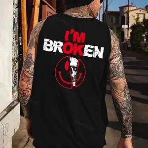 I'm Broken Printed Men‘s Tank Top - Bella Canvas, Graphic Tee, Menswear Gift For Him, Sweatshirt, Menswear