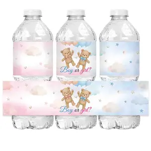 48pcs Baby Shower Stickers  self-adhesive water bottle labels for gender disclosure and baby birthday parties