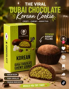 Viral Korean Chewy Dubai Chocolate Cookie