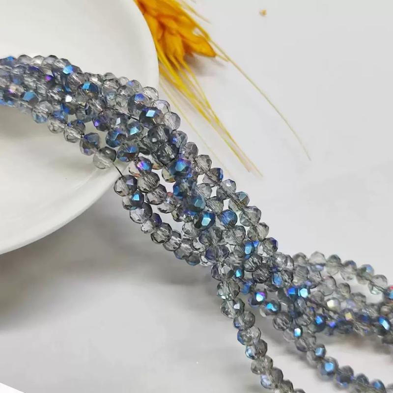 4mm Crystal Glass Beads Flat Faceted Loose Spacer Glass Beads for Jewelry Making Jewelry DIY  10strings （1000-1100pcs)