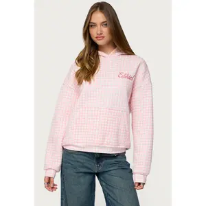 Edikted Gingham Oversized Hoodie