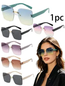 Retro Square Glasses Popular with Large Frame Gradient Color Glasses