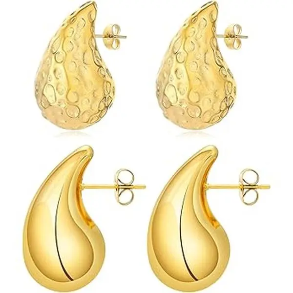 18K Gold Plated Teardrop Earrings Set