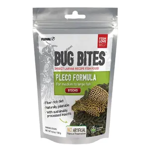 Fluval Bug Bites Bottom Feeder Fish Food, Sticks for Medium to Large Sized Fish, 4.59 oz.