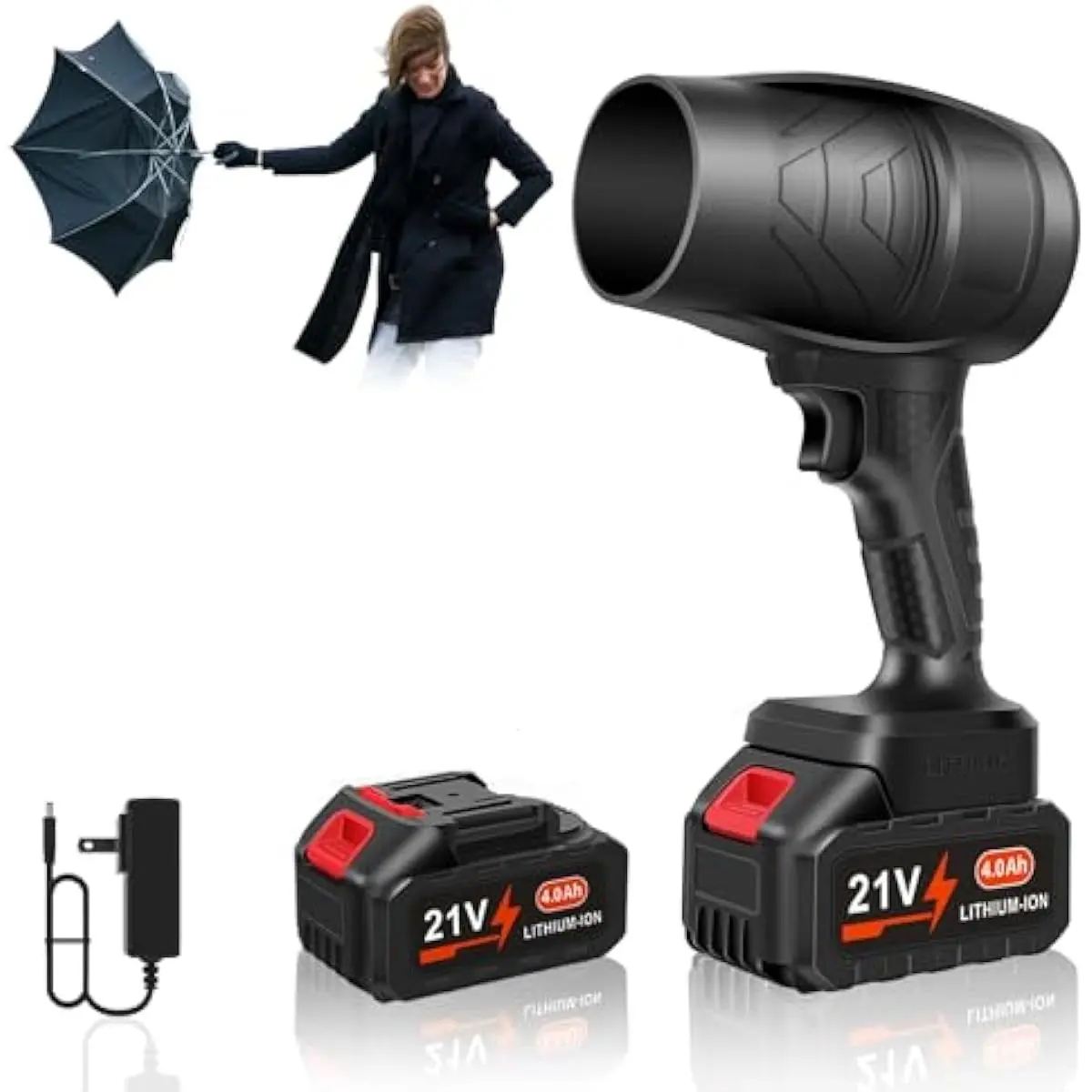 Leaf Blower Cordless, Powerful Handheld Electric Blower with 21V Batteries, Lightweight Leaf Blower for Lawn Care, Patio, Leaves, Snow & Dust Removal (Leaf Blower Cordless)