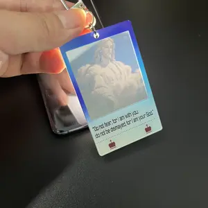 "Mirror Keychain - Acrylic Faith Quote Keychain with Hidden Image Religious Carry Blessing