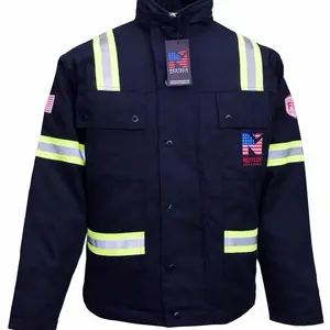 High Visibility FR Jacket - Flame Resistant Winter Coat for Outdoor Activities & Enhanced Safety in Low Light Conditions Reflectors