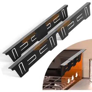 2 Pack Expandable Stainless Steel Stove Gap Covers (13.8"-27.6"), Retractable Heat Resistant Gap Filler Between Stove & Counter, Slide-in Seamless Kitchen Accessory Kit