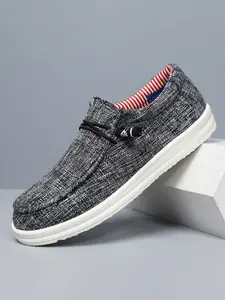 Men's Casual Solid Color Slip-on Flat Loafers, Breathable Lightweight Shoes, Outdoor Walking and Driving, All Seasons