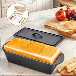 Rectangular Iron Bread-Oven with Lid Bread-Baking-Pan Heavy Duty Bread Loaf Pan for Bread-Baking Supplies