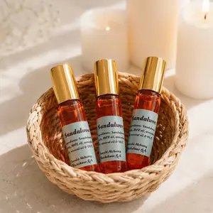 Sandalwood Myrrh Roll-On Essential Perfume Oil - 10mL Health & Wellness Therapeutic Aromatherapy Body Oil, Skin-Ready Warm Woody Resin Scent for Men & Women