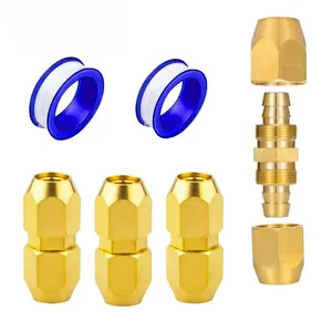 4 reusable pneumatic hose repair fittings, hose air hose repair accessories, suitable for PVC PU pipes, used to connect damaged hoses, with 2 faucet tapes