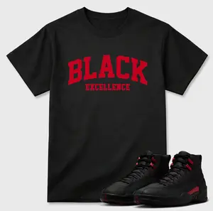 BLACK Ex Shirt To Match 12 Bloodline Varsity Red University 2026, 12 Bloodline Sneaker Matching Shirt, Jordan Match Tee, Cotton Unisex Graphic T-Shirt