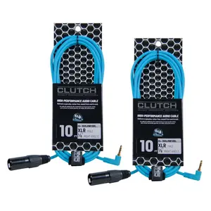 Clutch 10 foot Right Angle 3.5mm to XLR Male Cables Duo Package