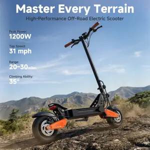 G67 Off-Road Electric Scooter for Adults,800W E-Scooter Foldable 1200W peak Motor, 31MPH Top Speed, 10" All-Terrain Scooter with 20–30 Miles Long Range, Front & Rear Disc Brakes, Dual Suspension, High-Strength Aluminum Alloy Frame, Maximum Load of 220 lbs