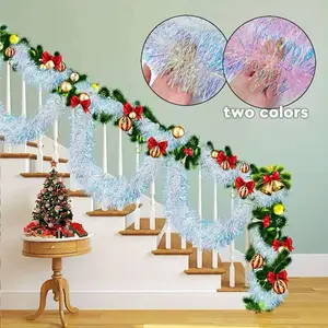 32.8ft Flashing Foil Christmas Tree Decorations, Seasonal Home Decoration, Set of 5 (2m), Metallic Color, Festive Holiday Ornaments