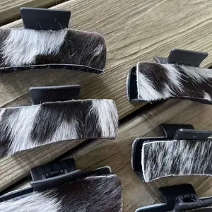 Hand Cut Genuine Cowhide Claw Clip