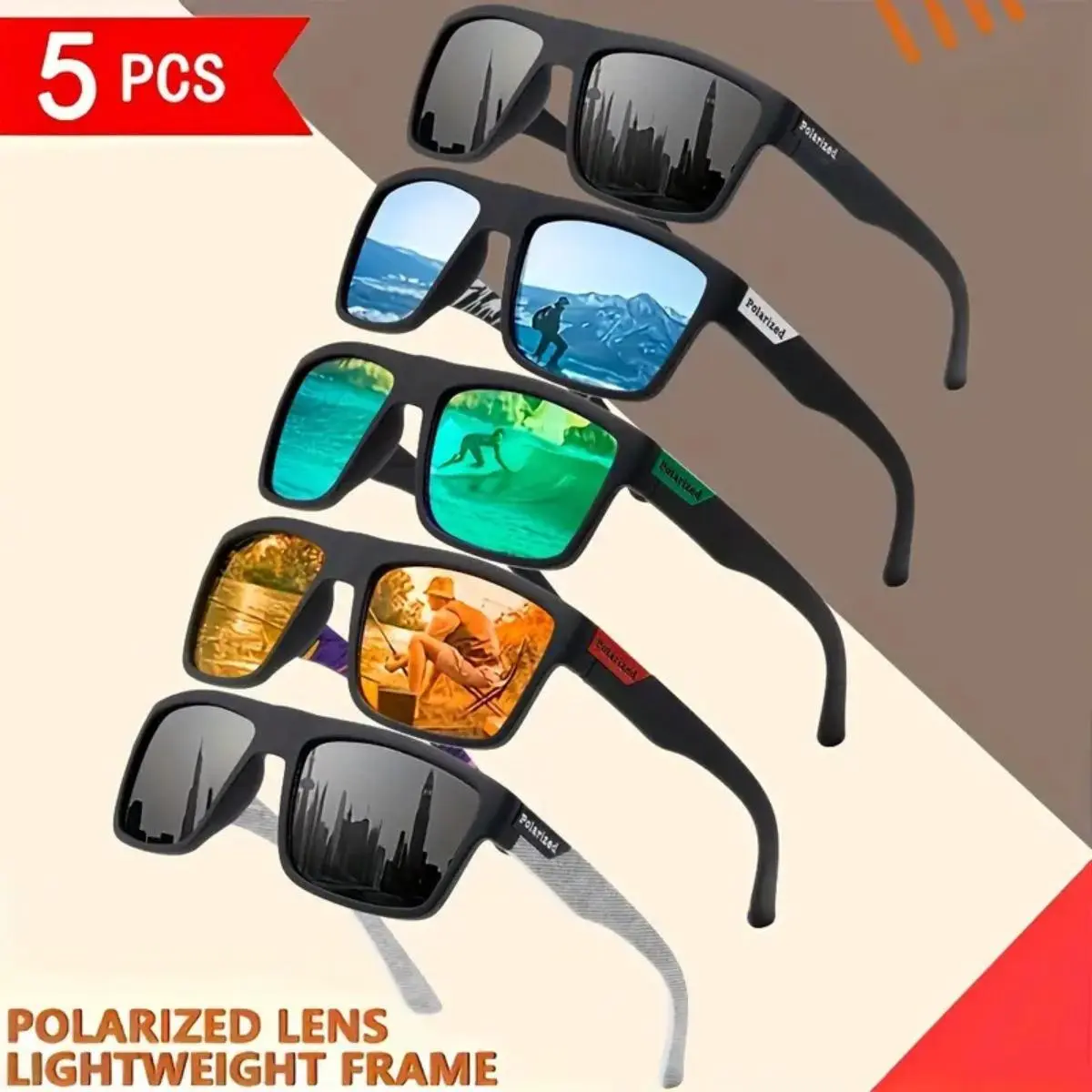 Unisex European-Inspired Large-Frame Polarized UV-Protective Summer Sports Sunglasses - Windproof Sports Outdoor Eyewear for Cycling, Driving, Outdoor Activities, Sports Outdoor Sunglasses,summeroutfits,vacationoutfits,beachoutfits