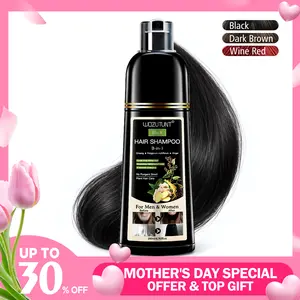 【Mother's Day Gift】3-in-1 Hair Dye Shampoo Herbal Formula with Ginseng Covers Gray Hair Natural Plant Haircare for Salon-Quality Results Silky Smooth Coloring