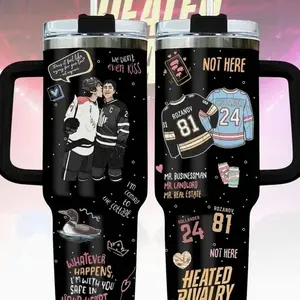 Heated Rivalry Romance 40oz Tumbler, Hollanov Couple Stainless Steel Tumbler, Hudson Williams Connor Storrie Cup, Movie Book Fans Gift