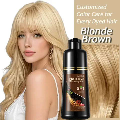 MJDMJD 5-in-1 Dark Chocolate Hair Dye Shampoo (200ml) - Plant-Based Natural Haircare Formula, Color-Safe Anti-Fade Liquid Semi-Permanent Hair Color, Gray Coverage, Moisturizing Nourishing, Travel-Size for Adults, Apply Then Rinse Home Use
