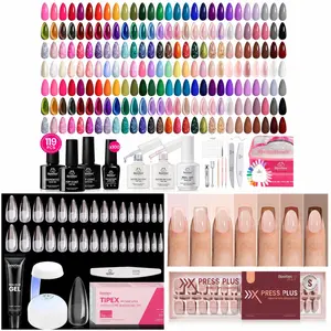 【Bundle】Beetles 100 Colors 5ML Gel Nail Polish Set&224PCS Tipex Instant Apex Nail Tips Kit&7 Colors 224PCS French Tip Press On Nails Salon Quality Gift For Women