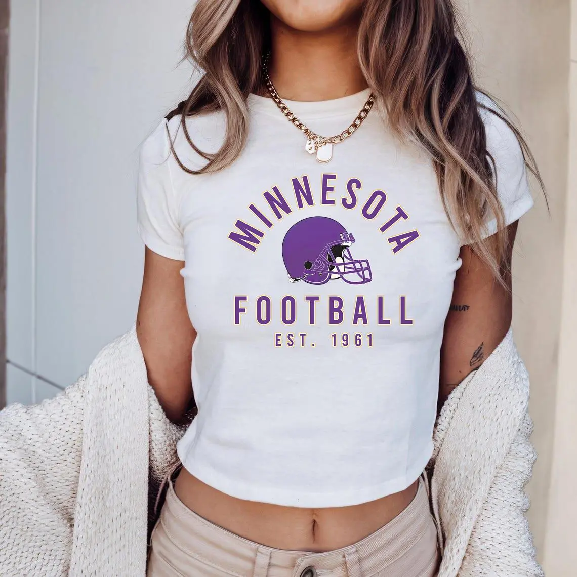 Vintage Vikings Baby Tee, 90s Style Football Fan Crewneck, Game Day Outfit