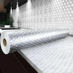 Peel and Stick Wallpaper, Waterproof Contact Paper for Kitchen Countertops Cabinets, Self-Adhesive Removable Aluminum Foil Sticker, Oil Proof Heat Resistant, Easy Clean (15.75 in x 16.4 ft) summervibes☀️