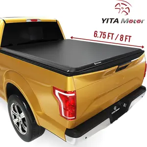[Fits 1999-2026 Ford F-250 F-350 & Super Duty] 6.75 / 8 FT Soft Roll-Up & Soft Quad Fold Truck Bed Tonneau Cover - Yitamotor