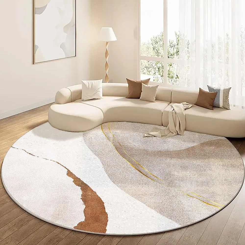 Round Geometric Pattern Rug, Non-slip Soft Floor Mat, Decorative Carpet for Home Living Room Bedroom, Foldable & Washable Floor Mat, Abstract Styled Rug, Modern Minimalist Rug, Geometric Graphic Rug, Geometric Design Rug, Abstract Area Rugs