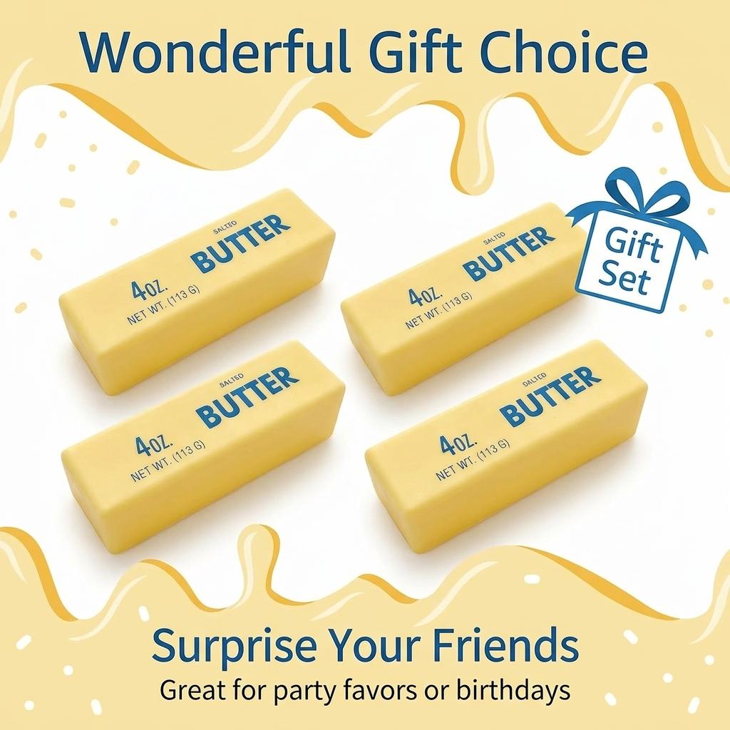 Viral Soft Butter Squishy Toy | Slow Rebound Stress Ball | Silky Touch & Durable