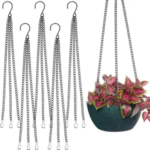 Plant Hanging Chains 5Pcs Black Hanging Basket Chain with Hooks 3 Point 16Inch Flower Plant Pot Replacement Chain Hangers for Bird Feeders,Planters,Lanterns and Ornaments YSYONM
