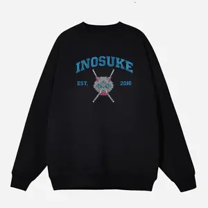 Inosuke Embroidered Sweatshirt, Embroidered Anime Shirt, Demon Slayer Matching, Vintage Kimetsu no Yaiba, Anime Lover, Gift For Him
