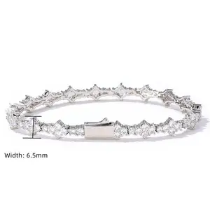 Zirconia Classic Tennis Bracelet 7/8 Inch Flower-Shaped Zirconia Bracelet fashionable accessories for men and women, blending hip-hop,New year gift,Valentine's Day gift