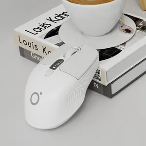 EWEADN Wireless Mouse, USB Rechargeable Wireless Mouse, Portable and Compact Mouse with Remaining Power Display Suitable for Office Home Use