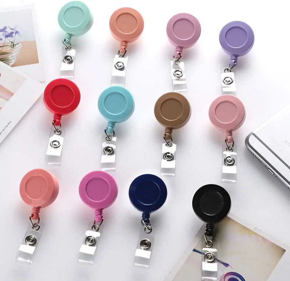 14Pcs 24in Retractable Badge Reels - Mixed Random Solid Color Nursing Student Medical ID Holders for Badges with 360° Swivel Alligator Clip, Name Tag Holders for Home Improvement Building Supplies, Nursing Student Badge Reel