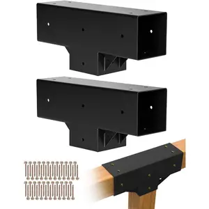 VEVOR Pergola Kit, 4x4 Inch 4 - Way Slanted Bracket for 3.5x3.5 Inch Wood Beams in Actual Size, Carbon Steel Pergola Bracket with Post Base and Wall Mount Base, for Outdoor Pergolas, Gazebos, ShedsVEVOR Super Brand Day