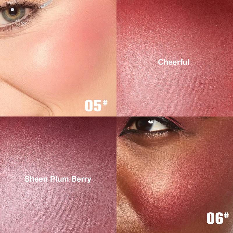 PHOFAY Soft Pinch Glitter Powder Blush, Glow Peach Blush Makeup Cosmetic Gifts, Contour & Highlight Face for a Shimmery Finish